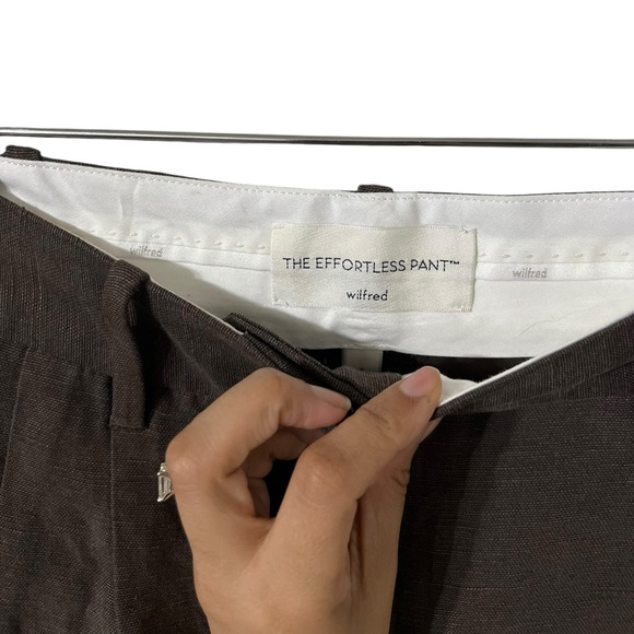 ARITZIA Wilfred The Effortless Linen Pleated Wide Leg Pants Trousers - Picture 5 of 9